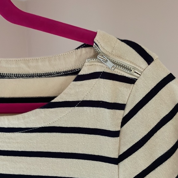 JCrew beige and navy striped tshirt dress - Picture 3 of 3